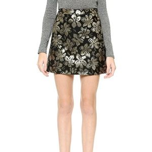 alice+olivia Black Tweed/Gold Floral Skirt-Sz.6